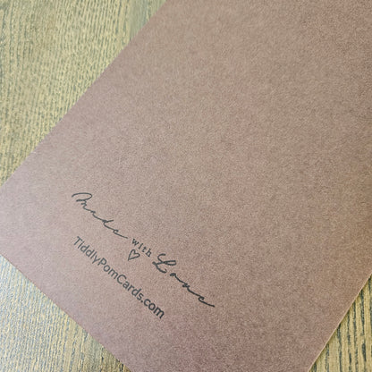 Handmade Birthday card for a father with decorative text on a textured background from Tiddly Pom Cards. 