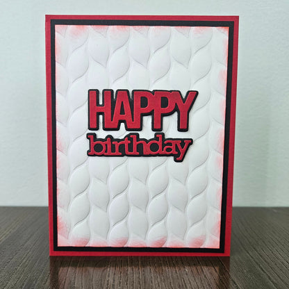 Handmade Birthday Card, Embossed Die Cut Happy Birthday Custom Hand Colored Greeting, Blank Inside