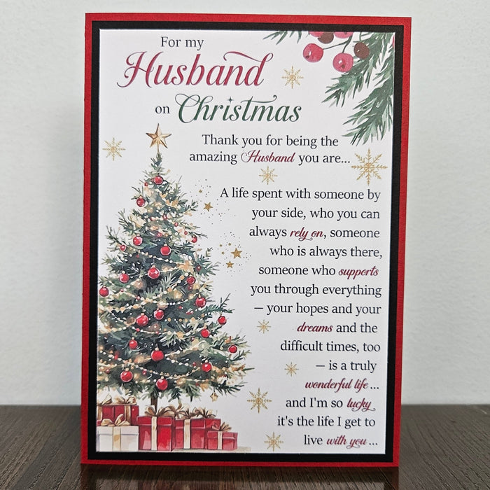 Husband Christmas Card, Romantic Handmade Xmas Greeting From Wife, Heartfelt Appreciation Message