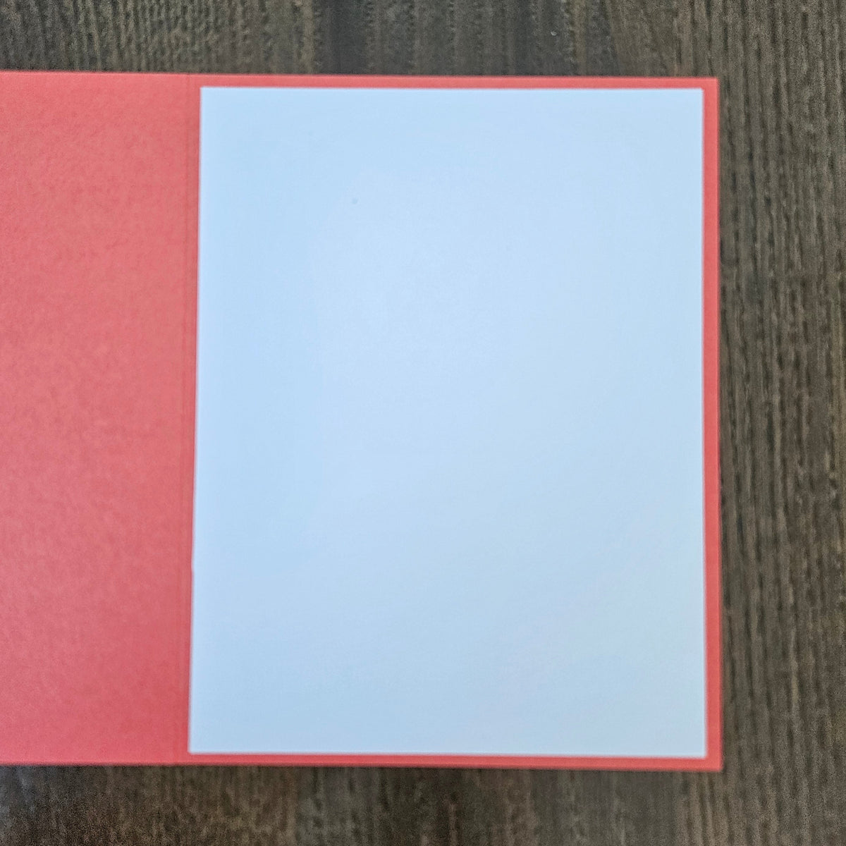 Blank interior of handmade A2 witch Halloween greeting card for a personal message