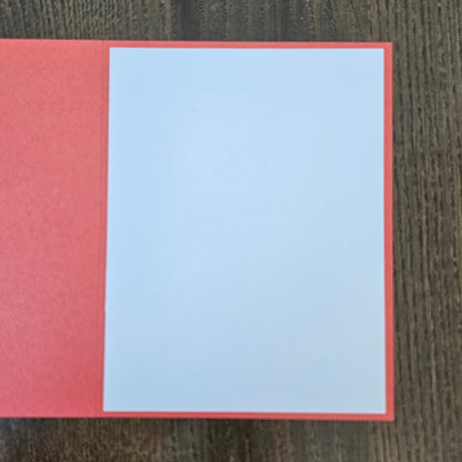 Blank interior of handmade A2 witch Halloween greeting card for a personal message