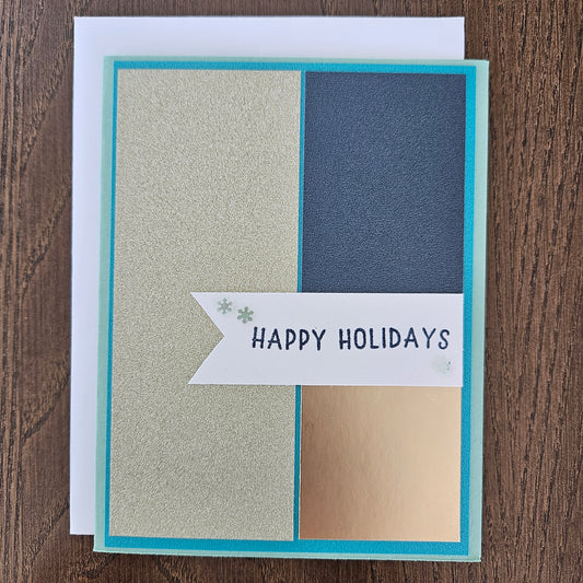 Handmade Christmas Cards, Holiday Greeting Cards, Elegant Neutral Winter Designs, 5 Card Bundle