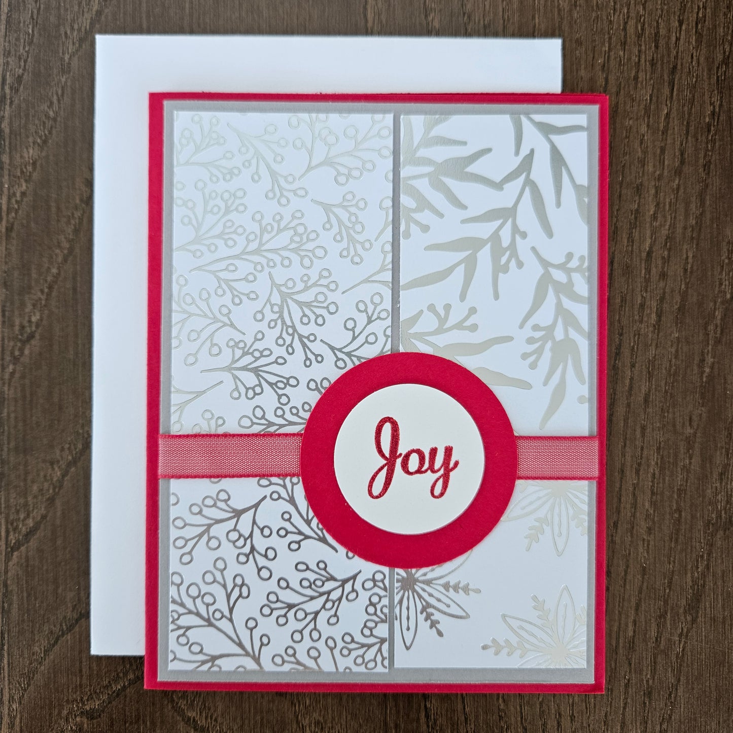 Handmade Christmas Cards, Holiday Greeting Cards, Elegant Neutral Winter Design, Joy, Merry Christmas, Season’s Greetings, 5 Card Bundle