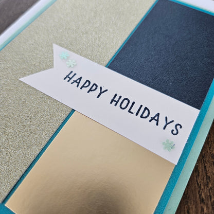 Handmade Christmas Cards, Holiday Greeting Cards, Elegant Neutral Winter Design, Joy, Merry Christmas, Season’s Greetings, 5 Card Bundle