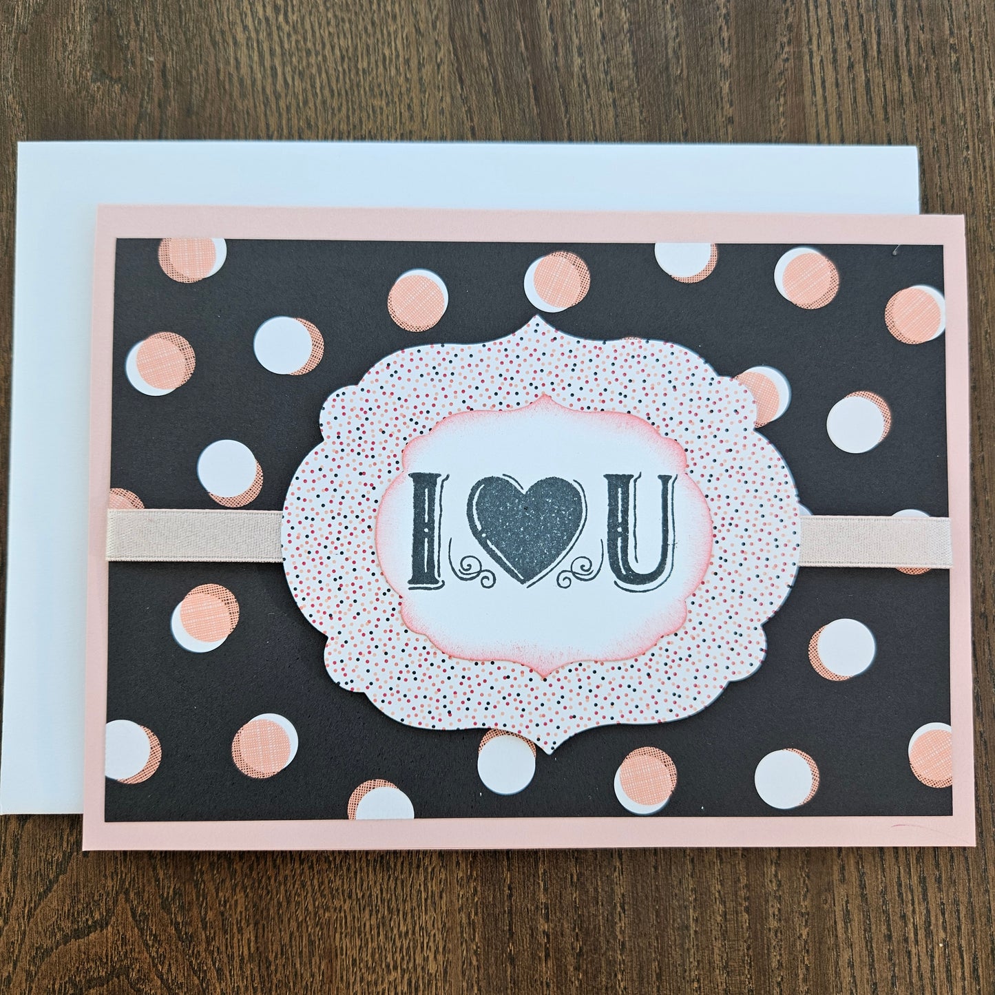Handmade Valentine's Day Card - I Heart U, Die-cut Design