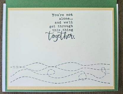 Handmade Thinking of You Card, Winnie the Pooh & Piglet Hand-Colored Design, Encouragement or Friendship Card with Supportive Message