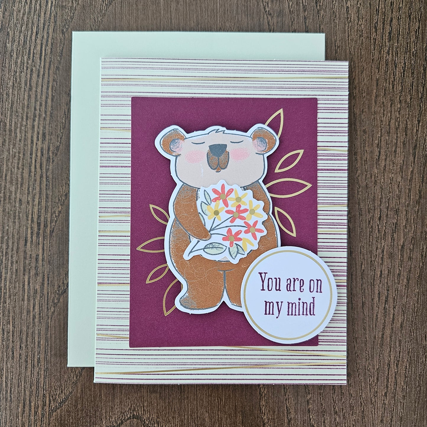 Handmade Thinking of You Card Bundle – Die-Cut Bear Design set of 3 + FREE Bonus Card, Pet Lovers Greeting Card Gift