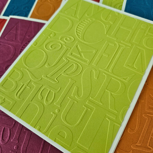 Embossed Alphabet Note Cards: Handmade Back to School Stationery for Teachers & Students, Set of 10 Tiddly Pom Cards