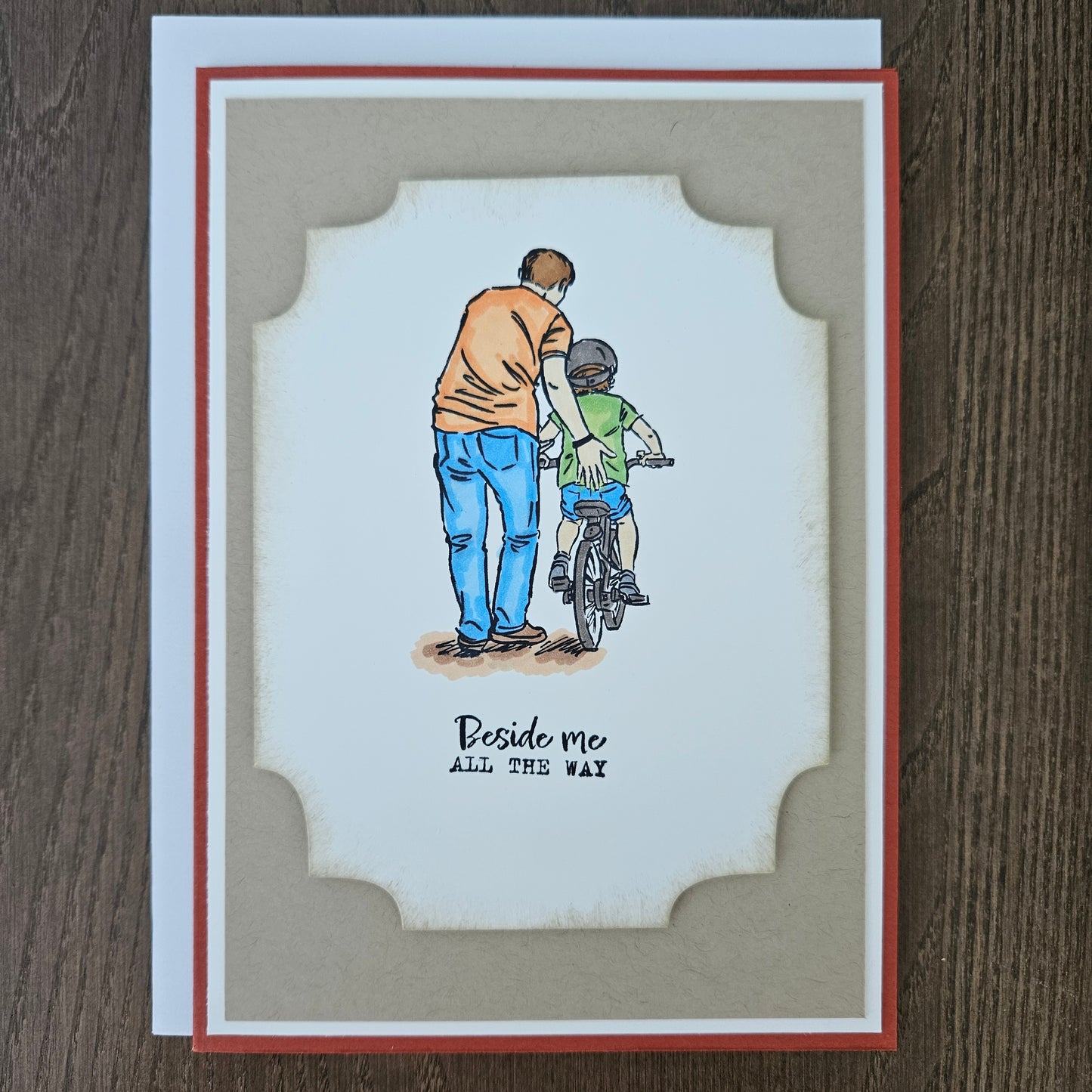 Handmade Father’s Day Card, Hand-Colored Layered, Custom Heartfelt Birthday Greeting Card, Personalized Gift For Him, Dad and Son