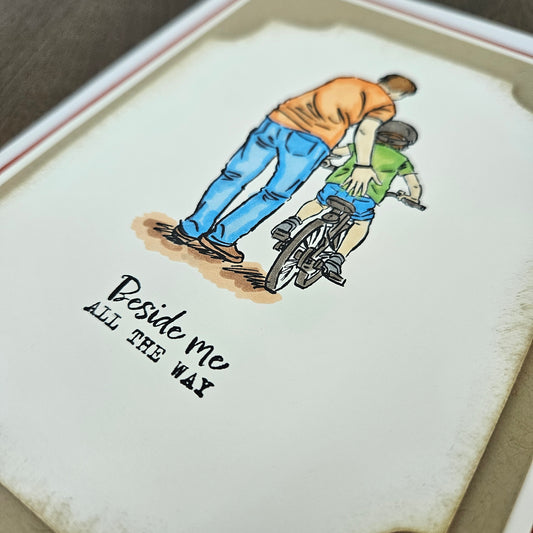 Handmade Father’s Day Card, Hand-Colored Layered, Custom Heartfelt Birthday Greeting Card, Personalized Gift For Him, Dad and Son