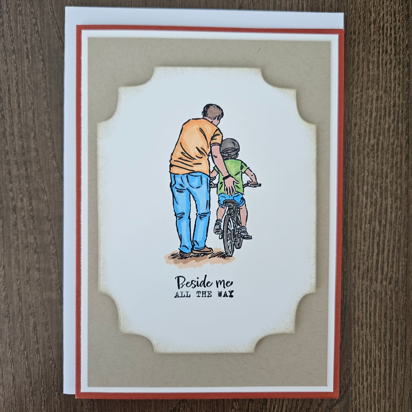 Handmade Father’s Day Card, Hand-Colored Layered, Custom Heartfelt Birthday Greeting Card, Personalized Gift For Him, Dad and Son