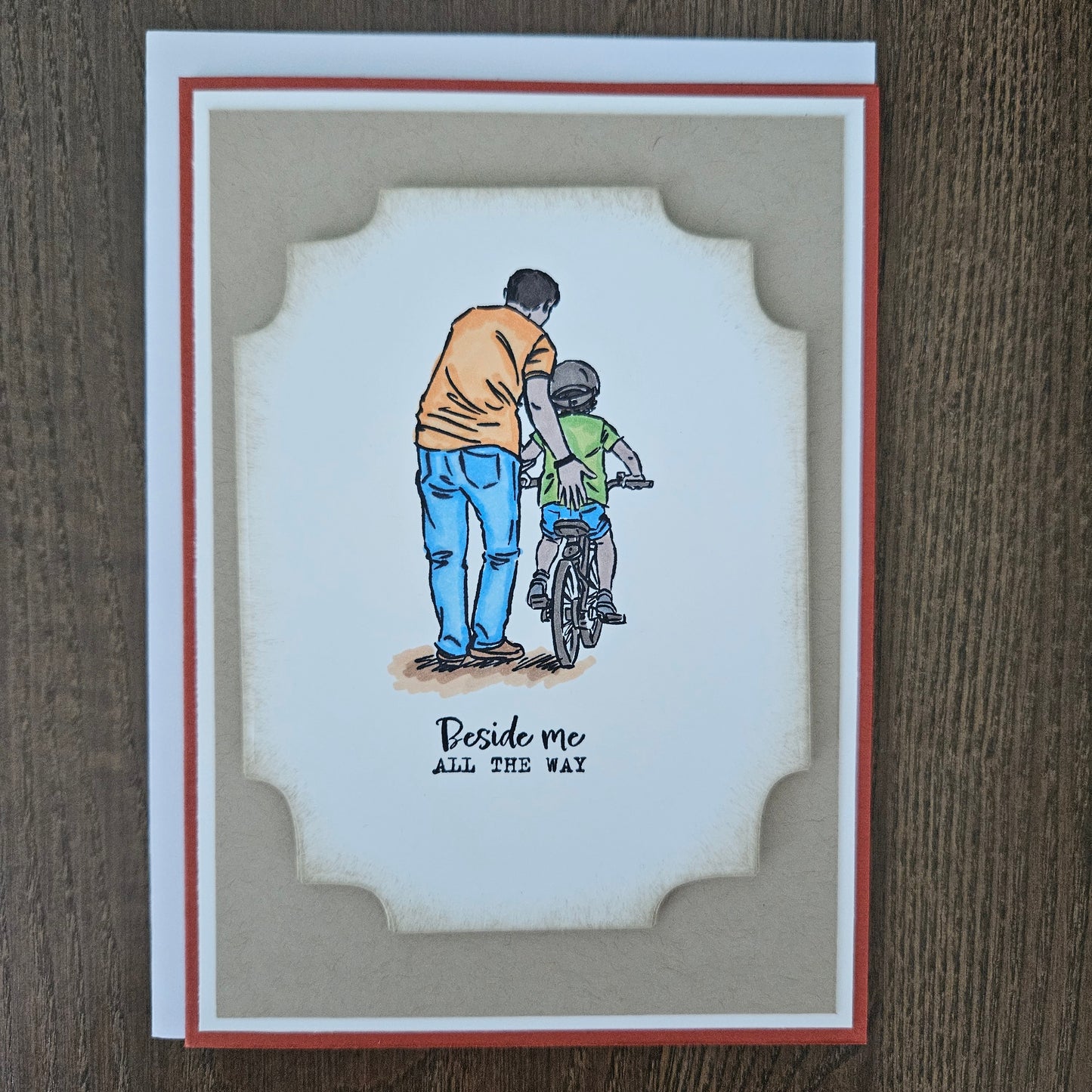 Handmade Father’s Day Card, Hand-Colored Layered, Custom Heartfelt Birthday Greeting Card, Personalized Gift For Him, Dad and Son