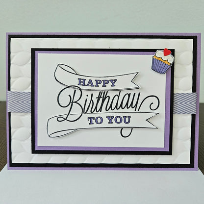Handmade Birthday Card, Layered Die-Cut Greeting Card, Embossed Hand-Colored Cupcake Design, Custom Birthday Card for Him or Her