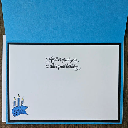 Handmade Birthday Card, Layered Die-Cut Greeting Card, Embossed Hand-Colored Cupcake Design, Custom Birthday Card for Him or Her