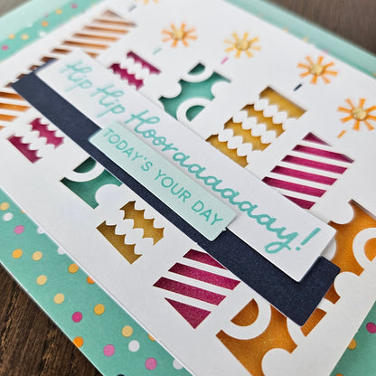 Handmade Birthday Card Bundle – Bold and Bright Die-Cut Design Set Of 4