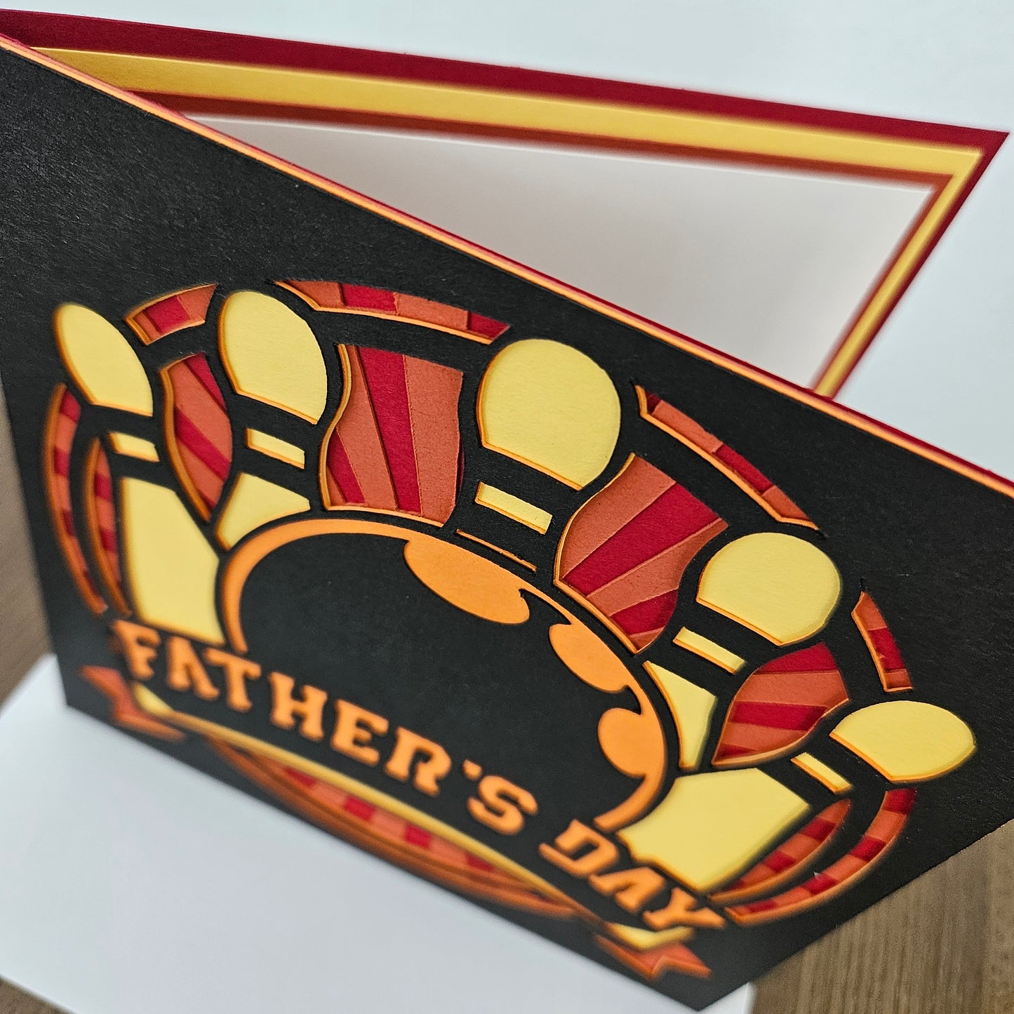 Handmade Father’s Day Card – Bowling Themed – Striking 6x6 Design Die-Cut Layered Card – Sports Lovers Greeting Card, Personalized Gift