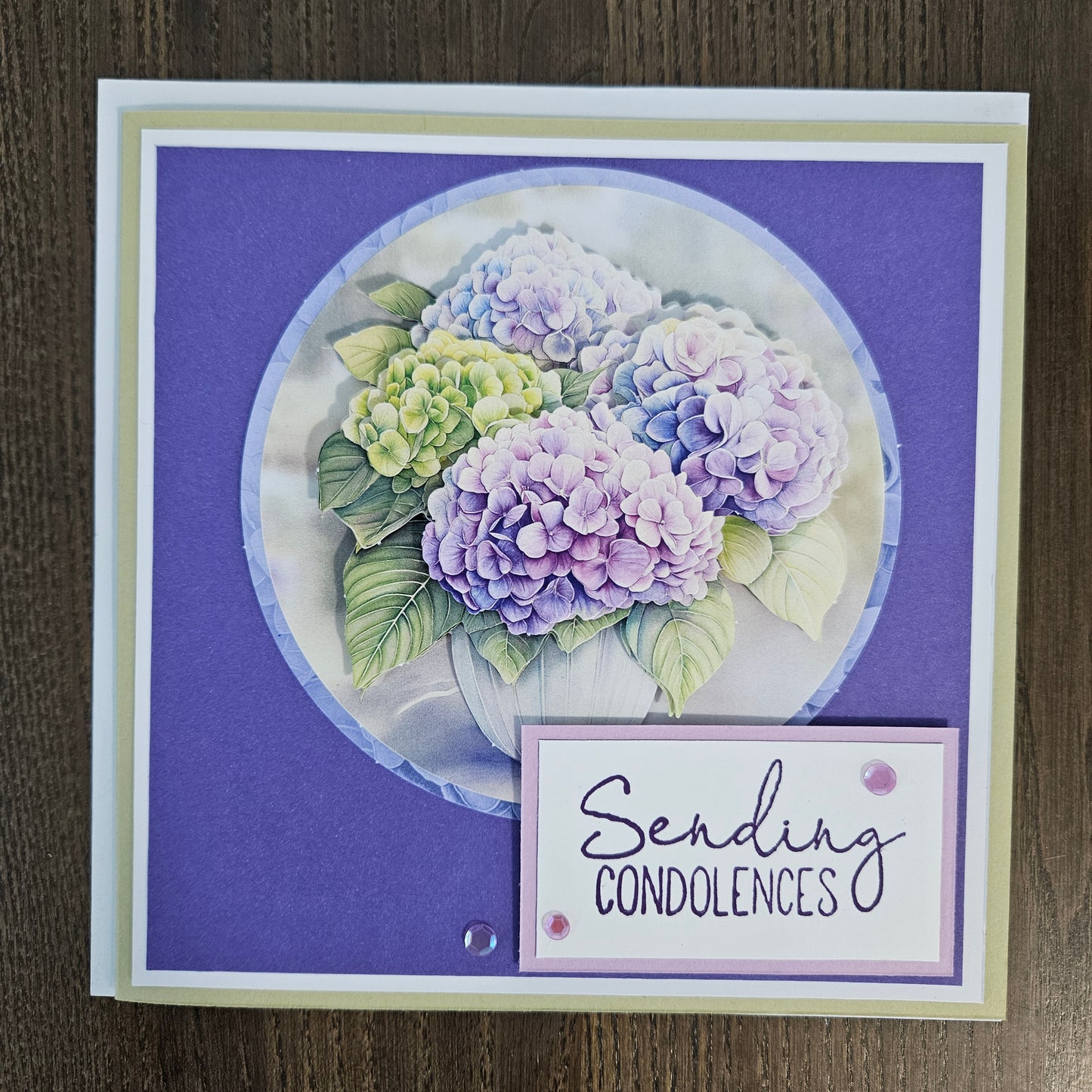 Handmade Sympathy Card, 3D Decoupage Hydrangea Card, Bereavement Greeting Card Encouragement for Grief & Loss, Comforting Heartfelt Message Card