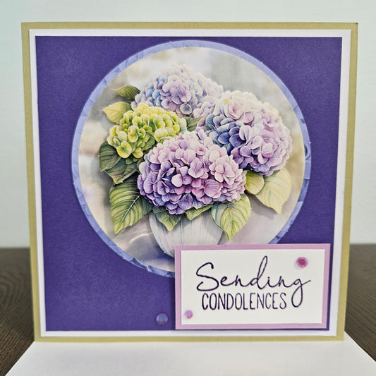 Handmade Sympathy Card, 3D Decoupage Hydrangea Card, Bereavement Greeting Card Encouragement for Grief & Loss, Comforting Heartfelt Message Card