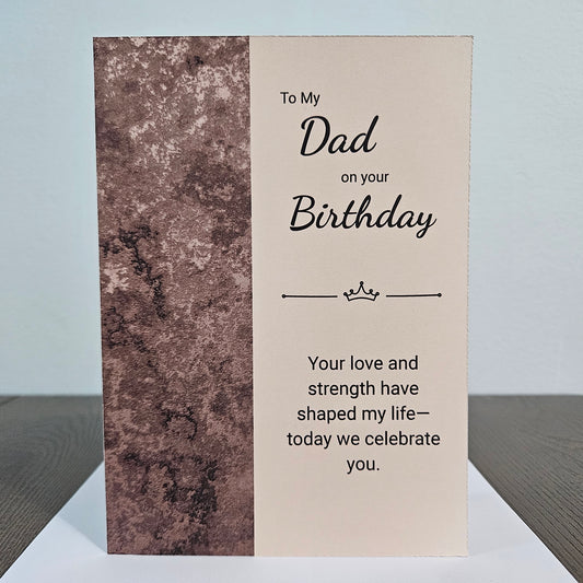 Birthday Card for Dad, Heartfelt Greeting Card for Him, Masculine Design for Father’s Birthday