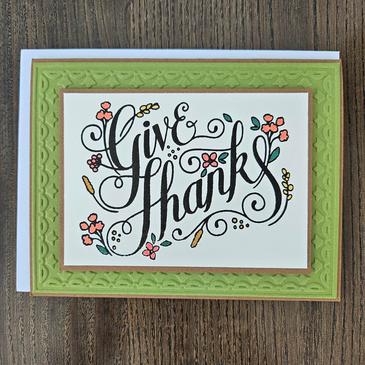 Handmade Thank You Card, Fall Thanksgiving Greeting Card, Autumn Note Card, A2 Gratitude Card For Friends or Family