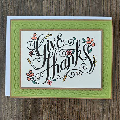Handmade Thank You Card, Fall Thanksgiving Greeting Card, Autumn Note Card, A2 Gratitude Card For Friends or Family