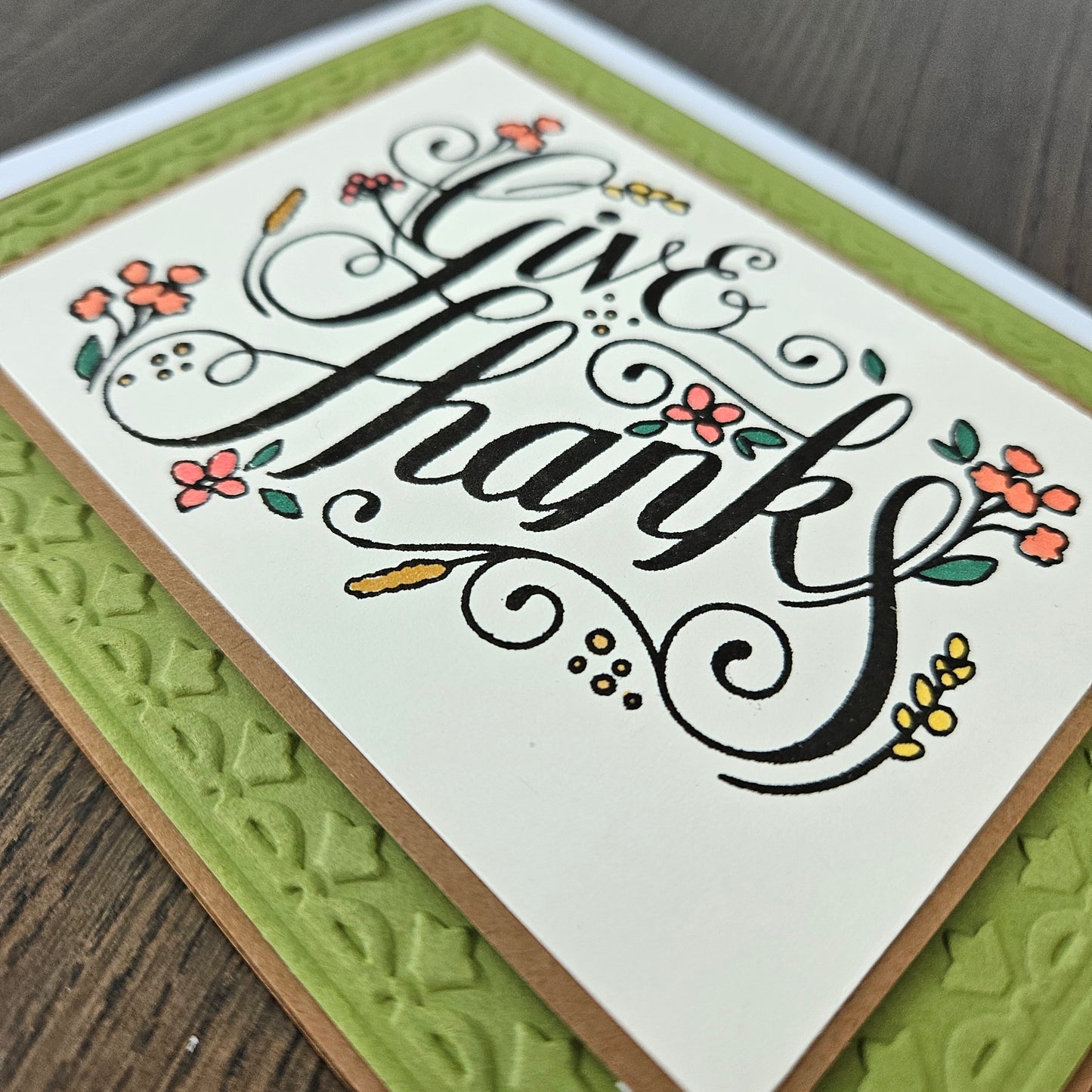 Handmade Thank You Card, Fall Thanksgiving Greeting Card, Autumn Note Card, A2 Gratitude Card For Friends or Family
