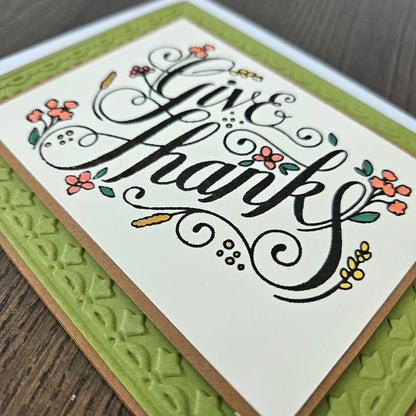 Handmade Thank You Card, Fall Thanksgiving Greeting Card, Autumn Note Card, A2 Gratitude Card For Friends or Family