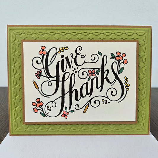 Handmade Thank You Card, Fall Thanksgiving Greeting Card, Autumn Note Card, A2 Gratitude Card For Friends or Family