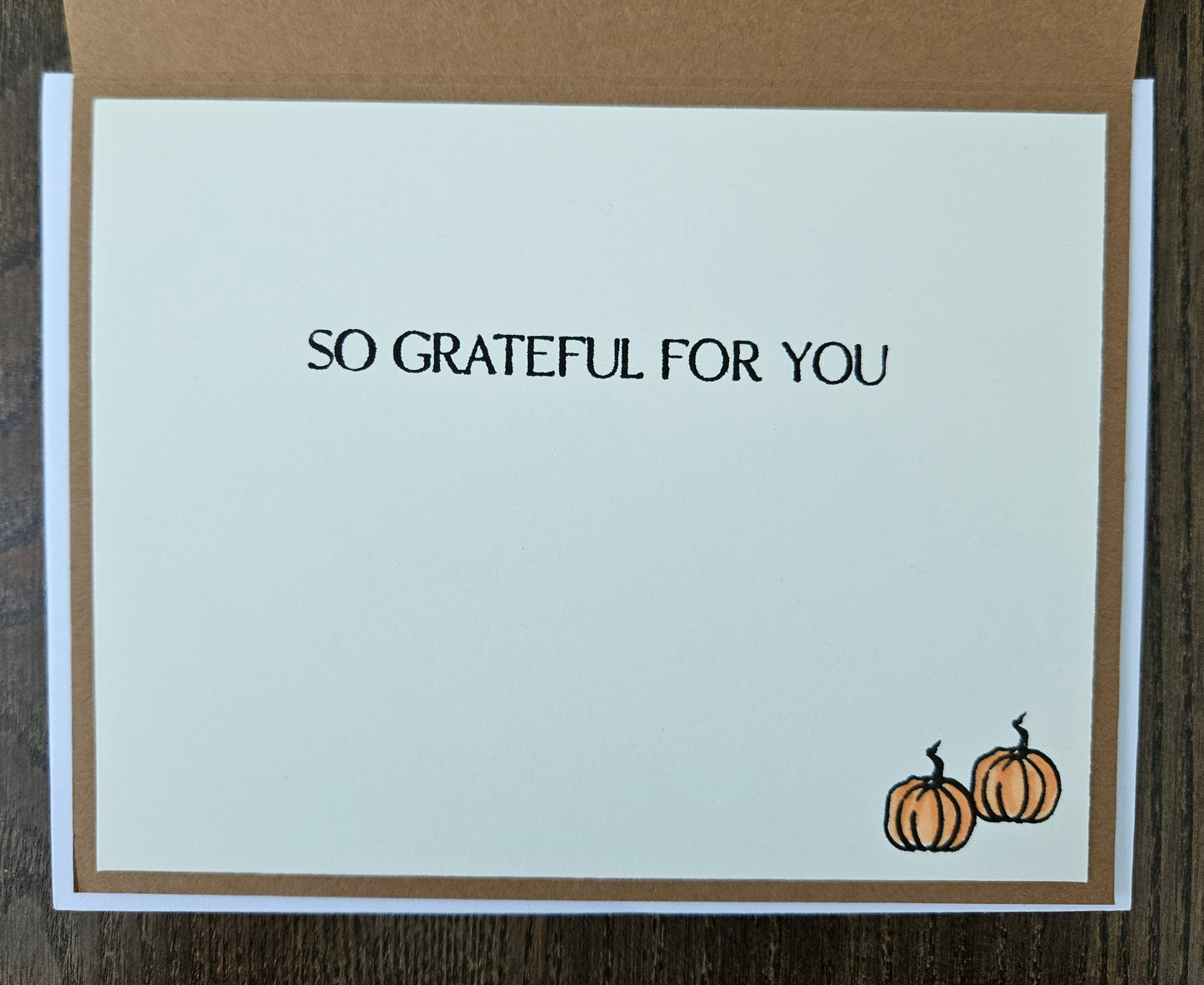Handmade Thank You Card, Fall Thanksgiving Greeting Card, Autumn Note Card, A2 Gratitude Card For Friends or Family