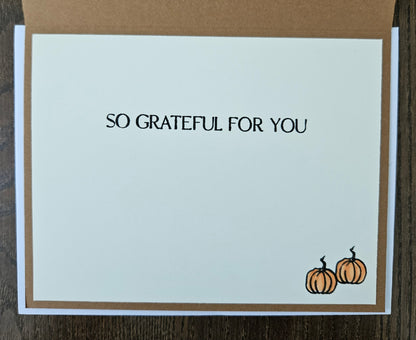 Handmade Thank You Card, Fall Thanksgiving Greeting Card, Autumn Note Card, A2 Gratitude Card For Friends or Family