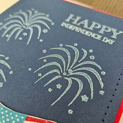 Handmade Patriotic Card, 4th Of July Greeting Card,  Personalized Gift, Red, White & Blue God Bless America,