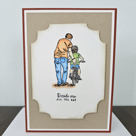 Handmade Father’s Day Card, Hand-Colored Layered, Custom Heartfelt Birthday Greeting Card, Personalized Gift For Him, Dad and Son