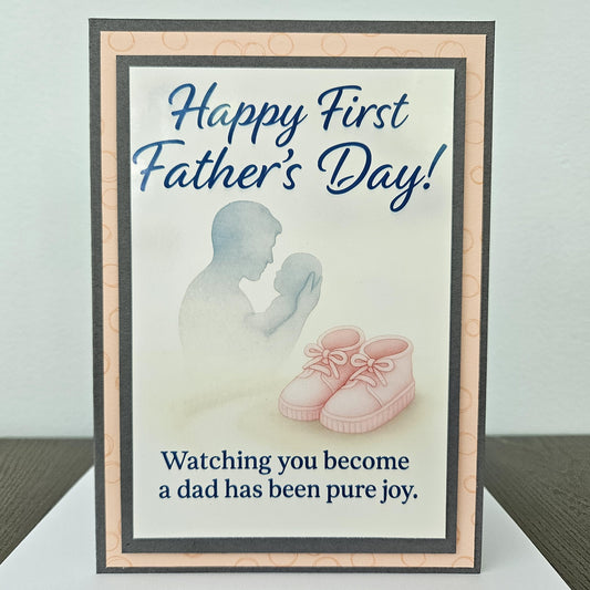 First Father’s Day Card, Handmade Greeting Card, Personalized Gift For New Dad, 1st Father's Day Custom Heartfelt Card, Dad and Daughter
