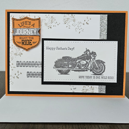 Handmade Father’s Day Card - Biker Dad, Life’s a Journey - Custom Motorcycle Greeting Card - Personalized Gift For Him, Stepdad, Wild Ride
