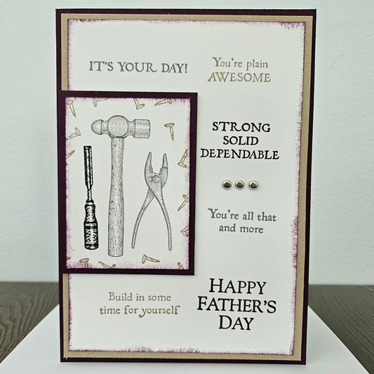 Handmade Father’s Day Card, Personalized Greeting Card, Heartfelt Tool Theme Card For Dad, Step Dad, Bonus Dad