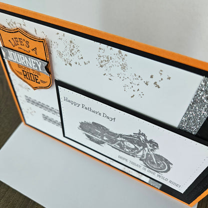 Father's Day Card for Dad, Handmade Biker Motorcycle Life's a Journey, Wild Ride Keepsake