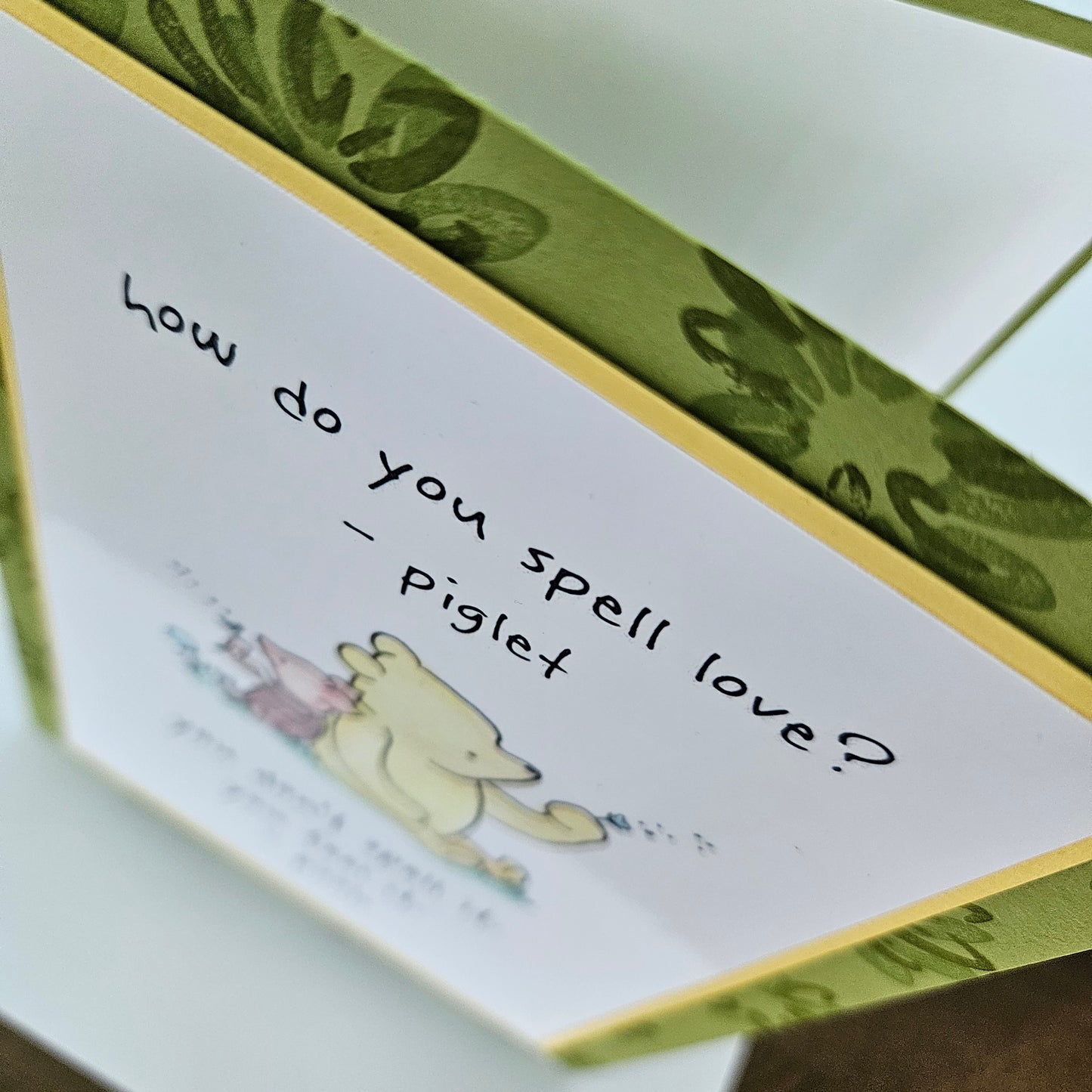 Winnie the Pooh Card, Handmade Greeting Card, Personalized Gift For Friend, Heartfelt Birthday Card, Just Because, Piglet’s Love Quote Card