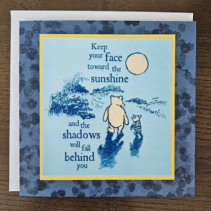 Winnie the Pooh Handmade Card, Personalized Greeting Card for Friends, Gift For Family, Just Because Thinking of you, Pooh Quote Custom Card