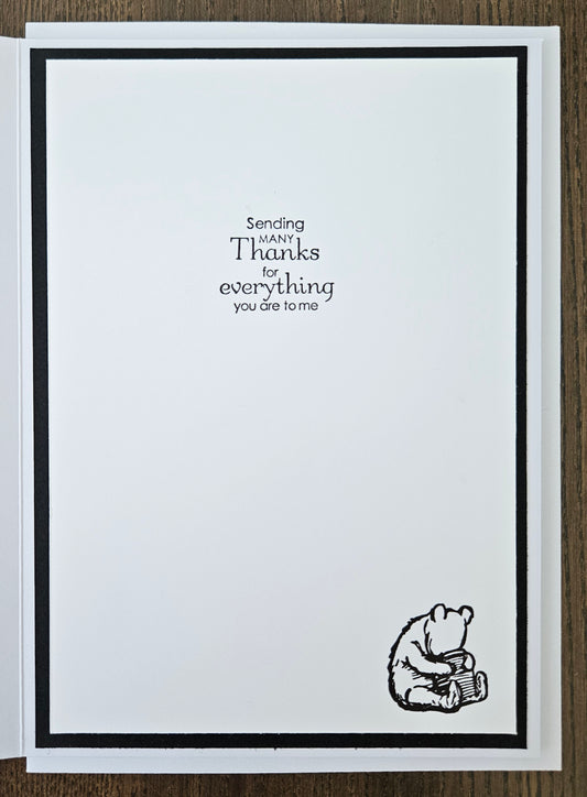 Handmade Winnie the Pooh & Christopher Robin Friendship Card, Thank You Card For Friend, Hand-colored, Watercolor Greeting Card, Classic Winnie The Pooh Quote
