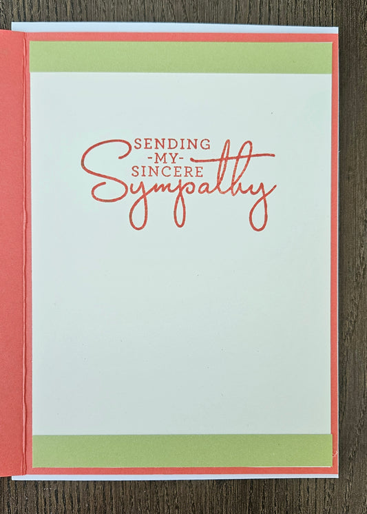 Handmade Sympathy Card, 3D Rose Pitcher Decoupage, Condolence Greeting Card