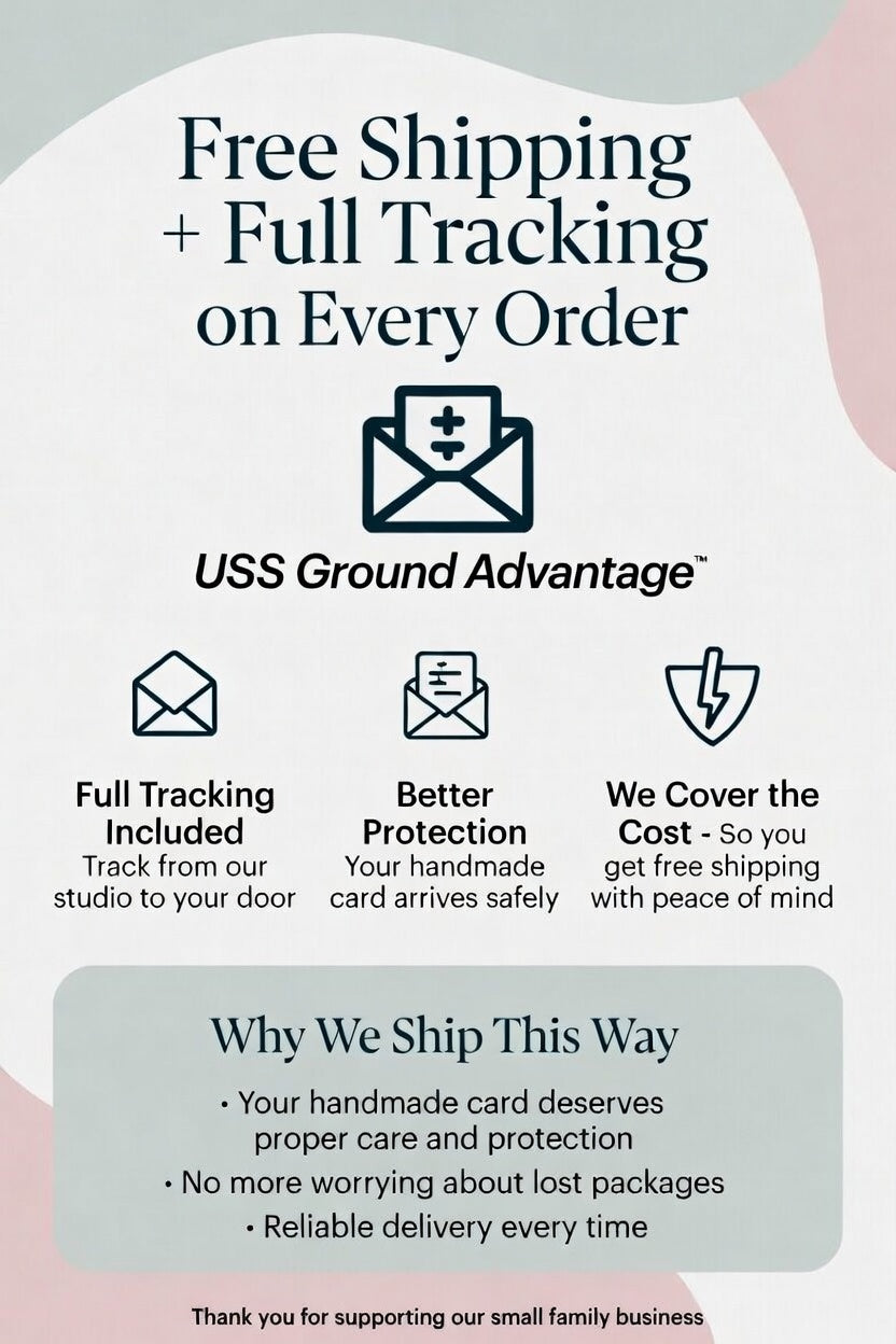Advertisement for free shipping and full tracking on every order with USS Ground Advantage.