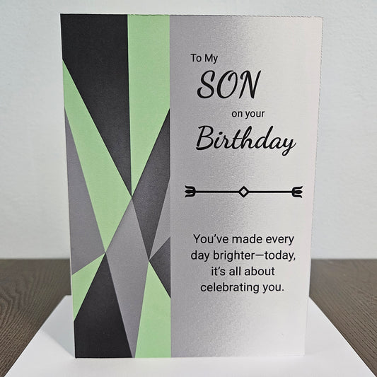 Birthday Card for Son, Heartfelt Greeting Card for Him, Masculine Birthday Card