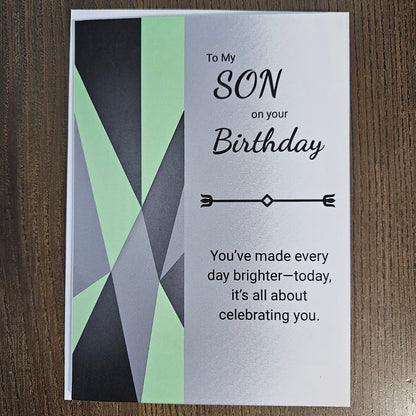 Birthday Card for Son, Heartfelt Greeting Card for Him, Masculine Birthday Card