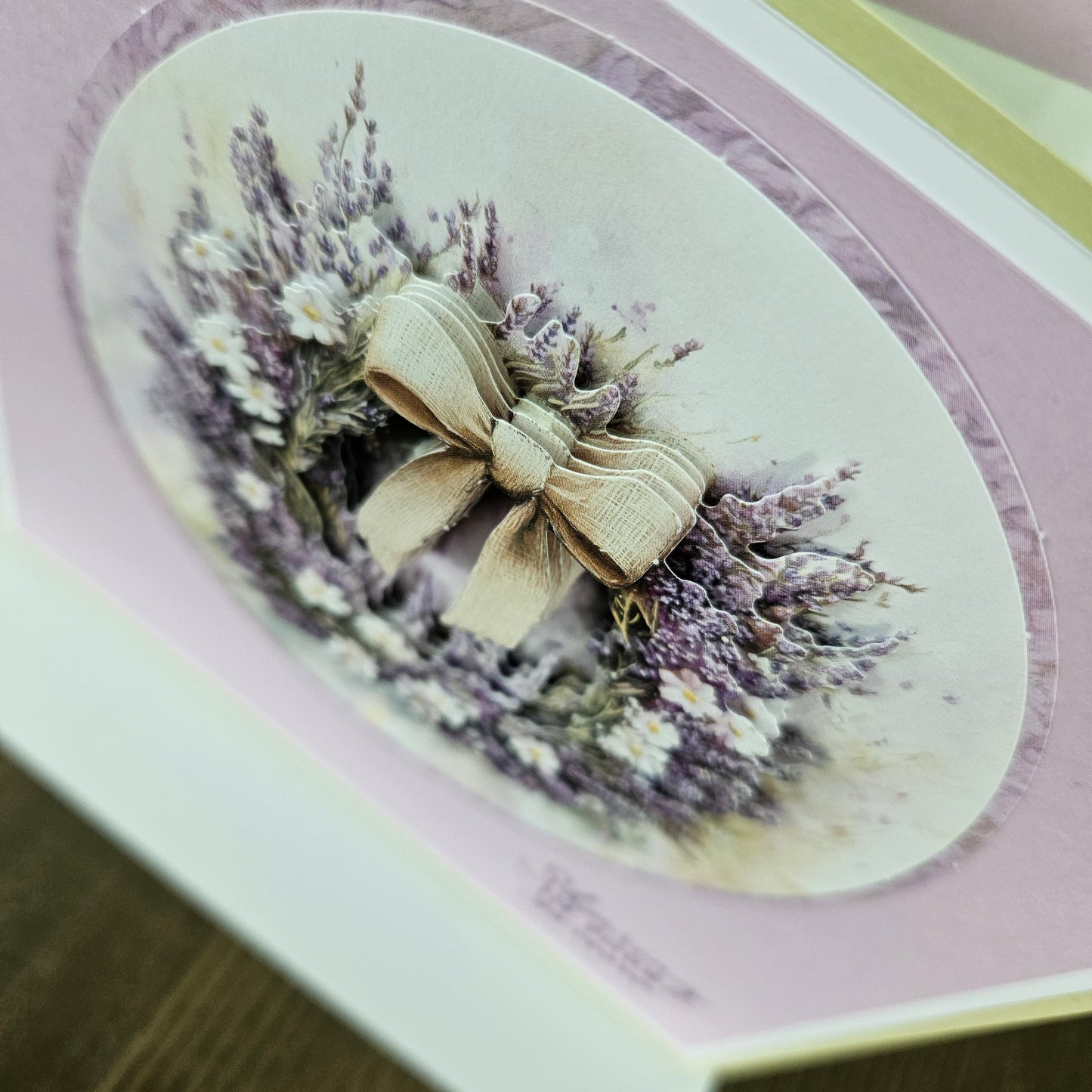 Handmade Sympathy Card, 3D Decoupage Floral Wreath, Sharing in Your Sorrow, Encouragement for Grief & Loss