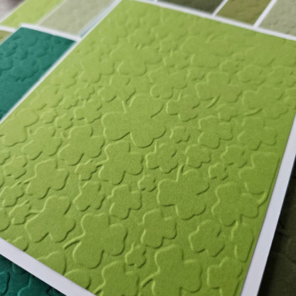 Handmade St. Patrick’s Day Note Cards - Embossed Green Assortment of 10