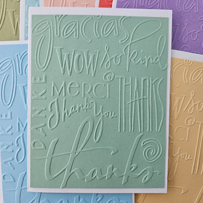 Handmade Thank You Note Cards – Assortment of Embossed Subtle Colors